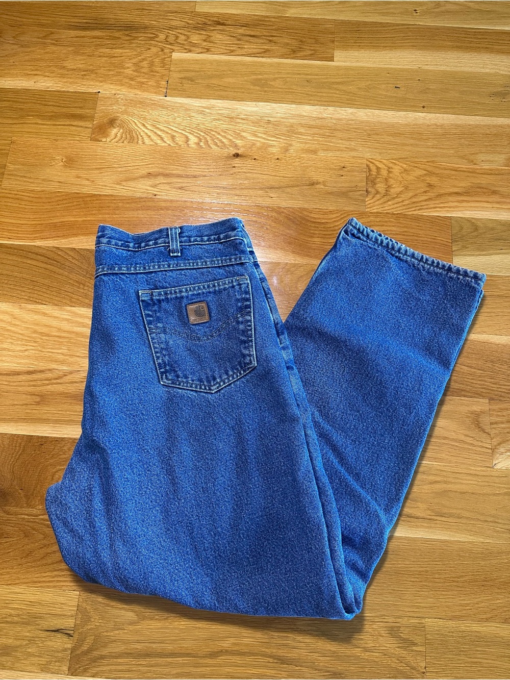 Carhartt B155 DST Fleece Lined Jeans 40x34 Blue Denim Relaxed Fit Discontinued